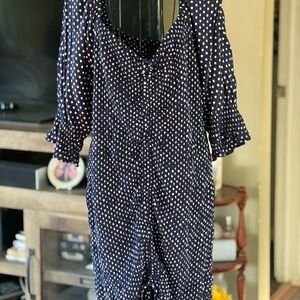 Love Navy and White polka dot ribbed dress size 1X